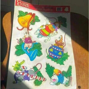 Christmas window clings vintage classic cling one sheet